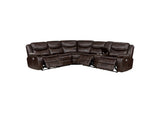 Sycamore Upholstered Power Reclining Sectional Sofa Brown