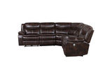 610190P Sycamore Upholstered Power Reclining Sectional Sofa Brown