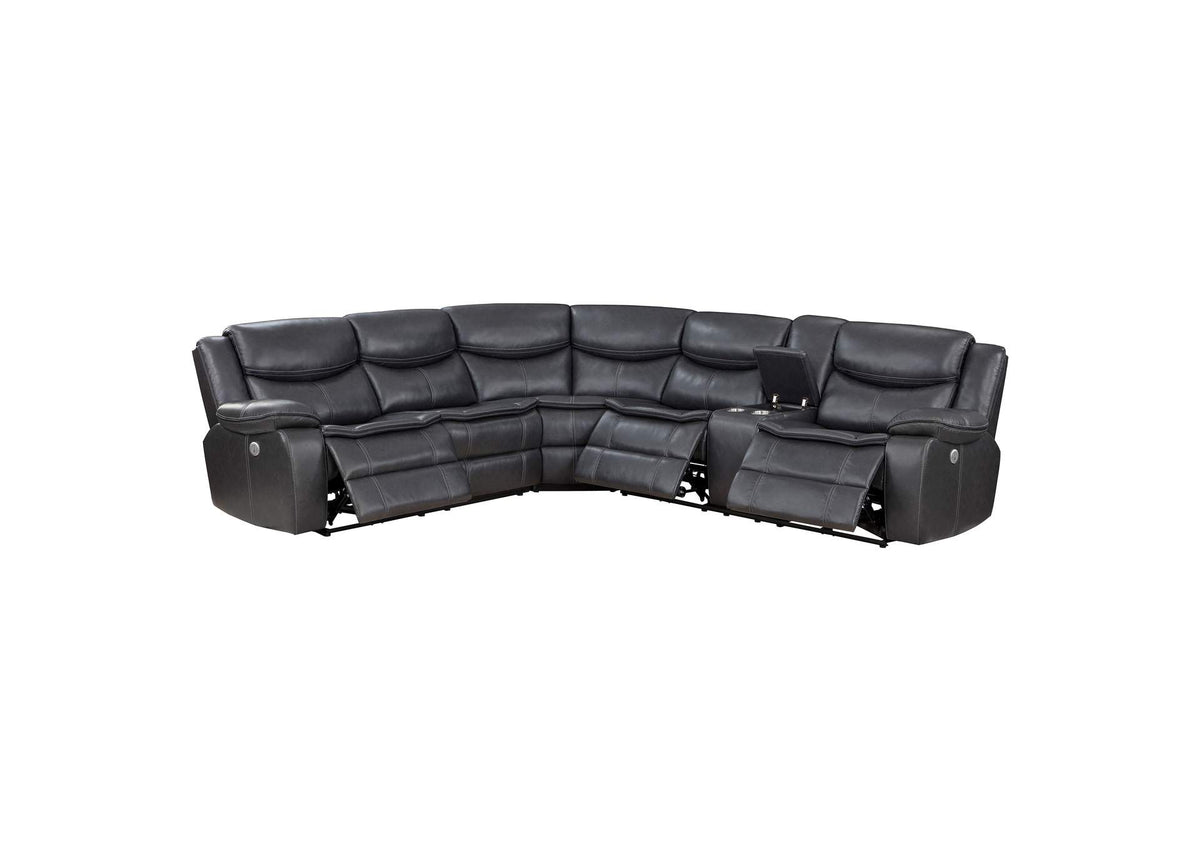 Sycamore Upholstered Power Reclining Sectional Sofa Grey