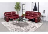 610241-S2 Camila 2-piece Upholstered Reclining Sofa Set Red