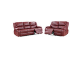 610241-S2 Camila 2-piece Upholstered Reclining Sofa Set Red