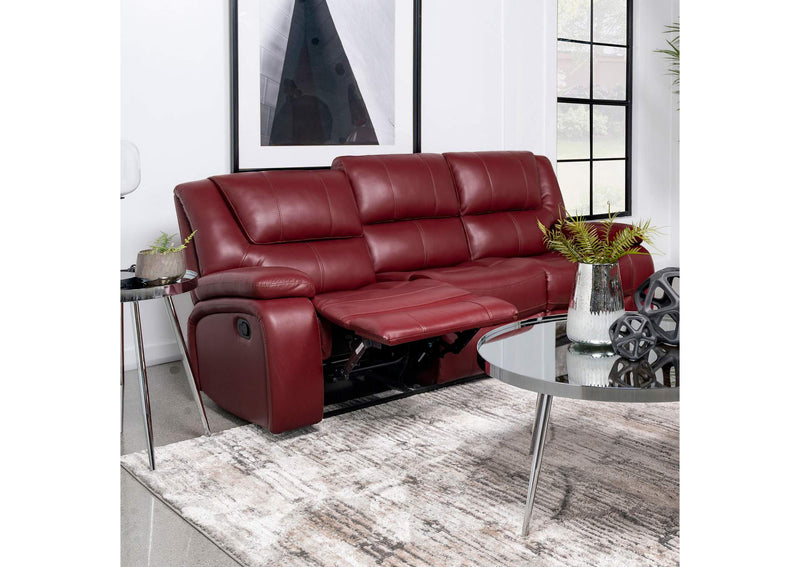 610241 Camila Upholstered Motion Reclining Sofa Red