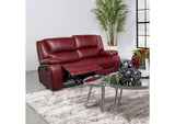 610242 Camila Upholstered Motion Reclining Loveseat Red