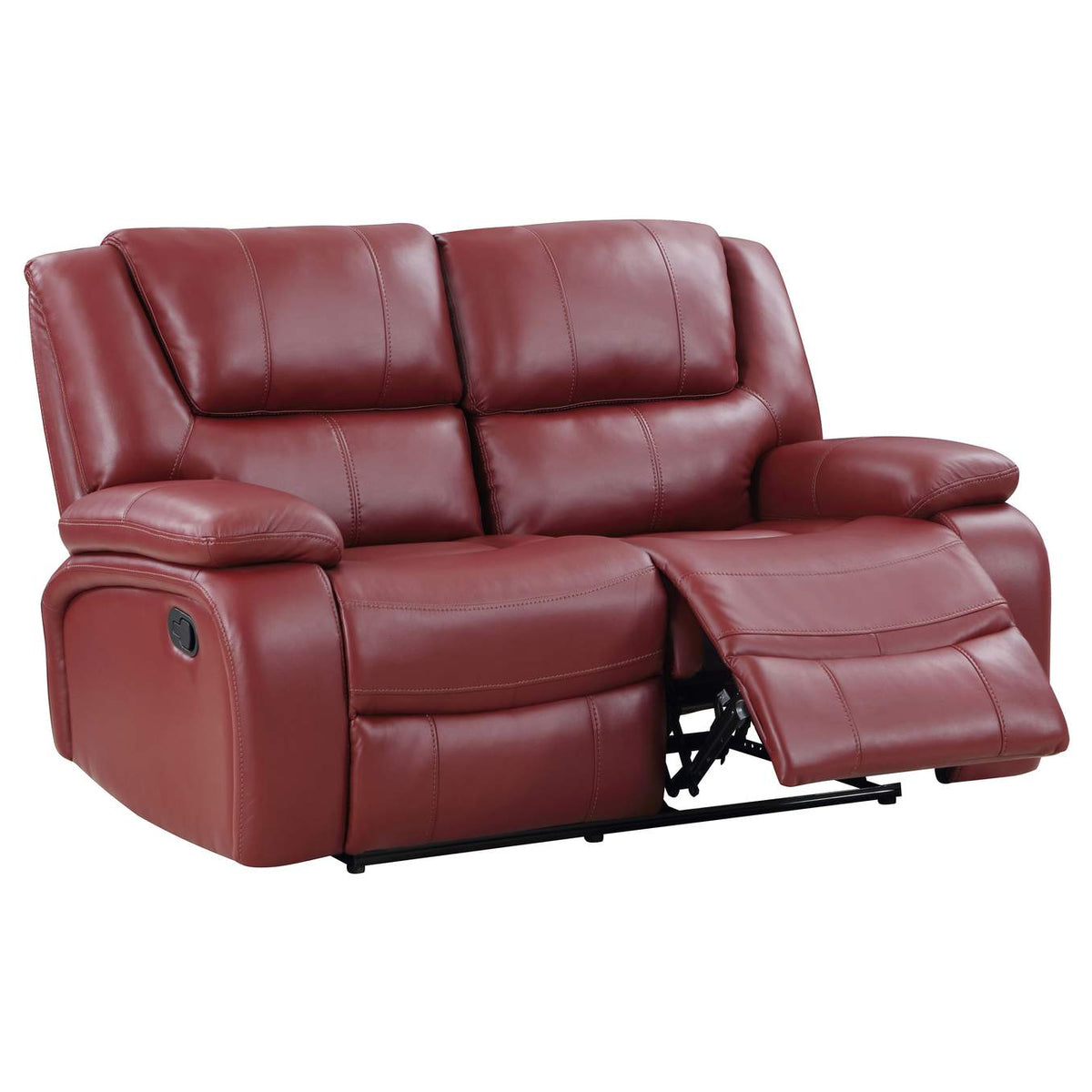 610242 Camila Upholstered Motion Reclining Loveseat Red