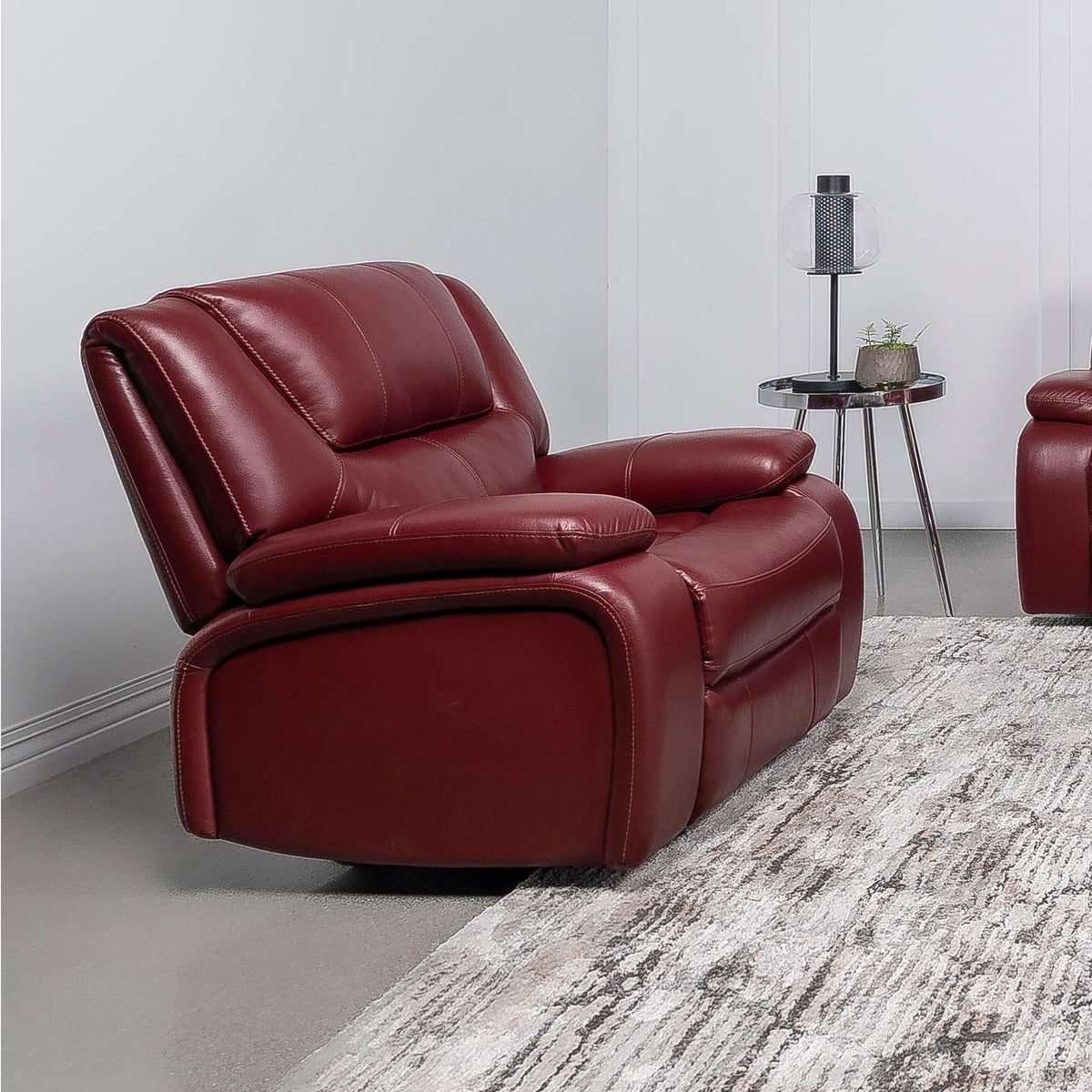 610243 Camila Upholstered Glider Recliner Chair Red