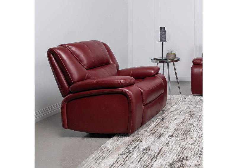 610243 Camila Upholstered Glider Recliner Chair Red