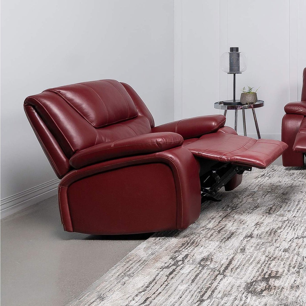 610243 Camila Upholstered Glider Recliner Chair Red