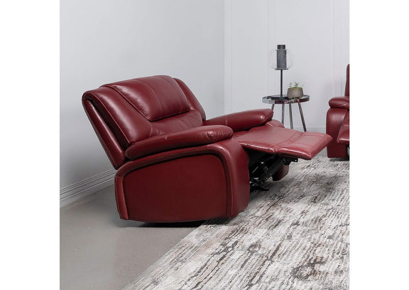 610243 Camila Upholstered Glider Recliner Chair Red