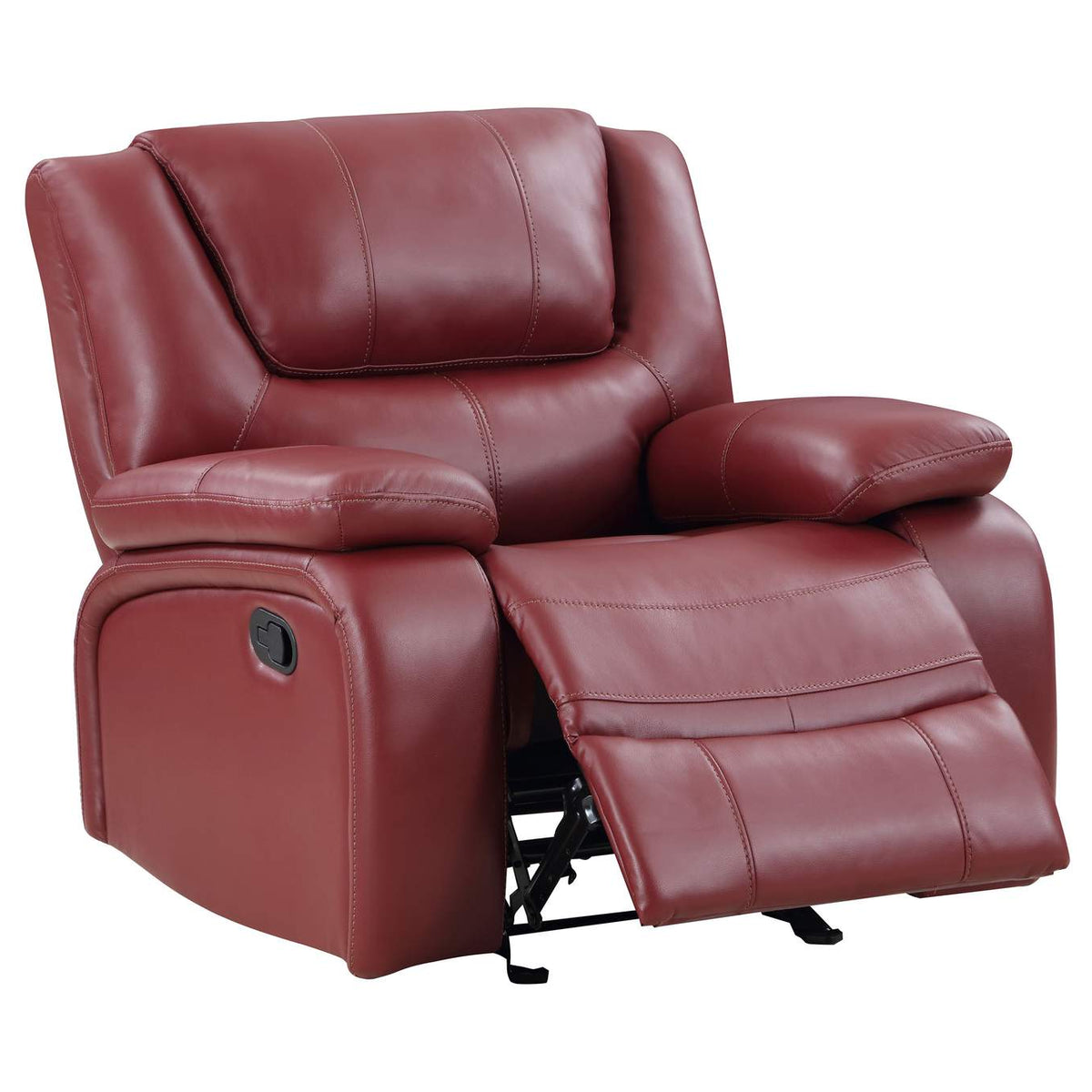 610243 Camila Upholstered Glider Recliner Chair Red