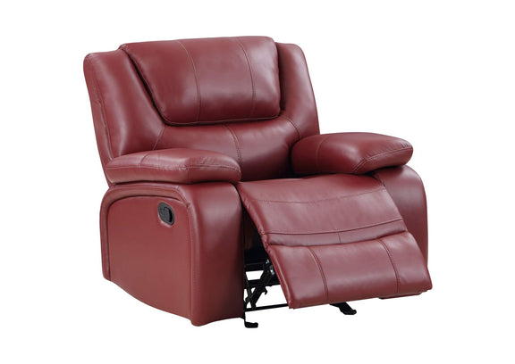 610243 Camila Upholstered Glider Recliner Chair Red