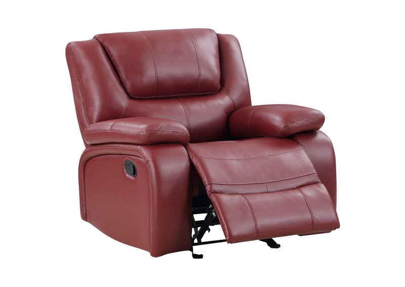 610243 Camila Upholstered Glider Recliner Chair Red