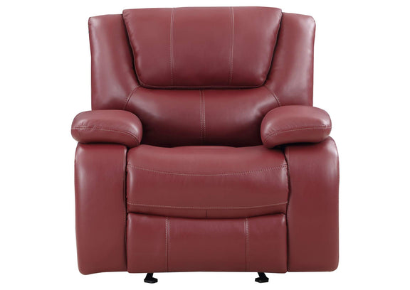 610243 Camila Upholstered Glider Recliner Chair Red