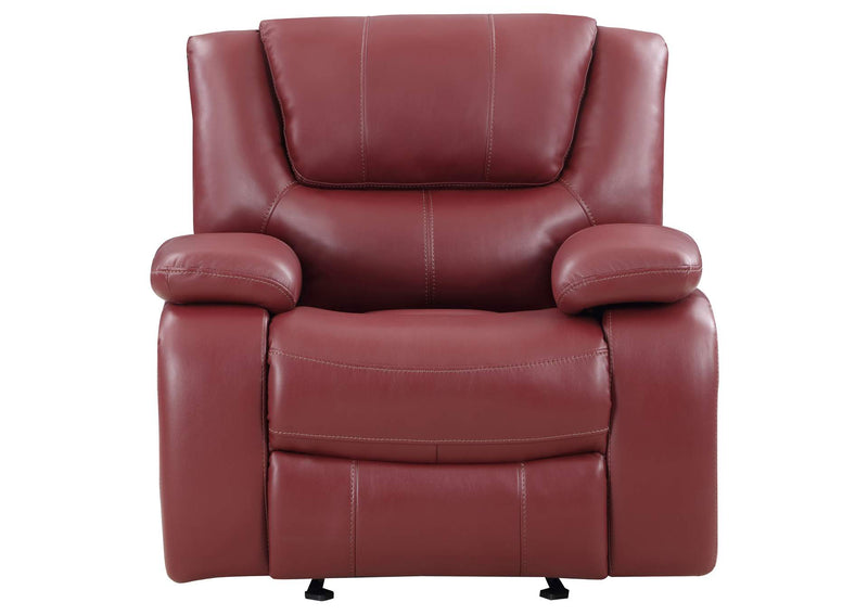 610243 Camila Upholstered Glider Recliner Chair Red