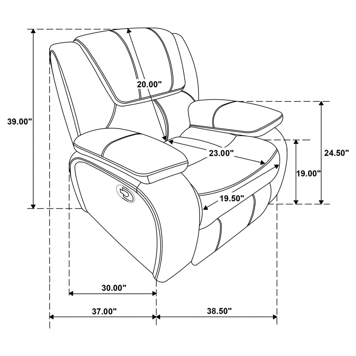 610243 Camila Upholstered Glider Recliner Chair Red