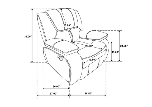 610243 Camila Upholstered Glider Recliner Chair Red