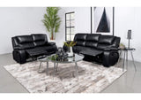 610244-S2 Camila 2-piece Upholstered Reclining Sofa Set Black