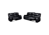 610244-S2 Camila 2-piece Upholstered Reclining Sofa Set Black