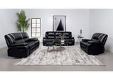 Camila 3-piece Upholstered Reclining Sofa Set Black
