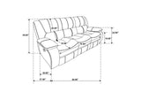 610244-S3 Camila 3-piece Upholstered Reclining Sofa Set Black