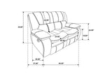 610244-S3 Camila 3-piece Upholstered Reclining Sofa Set Black