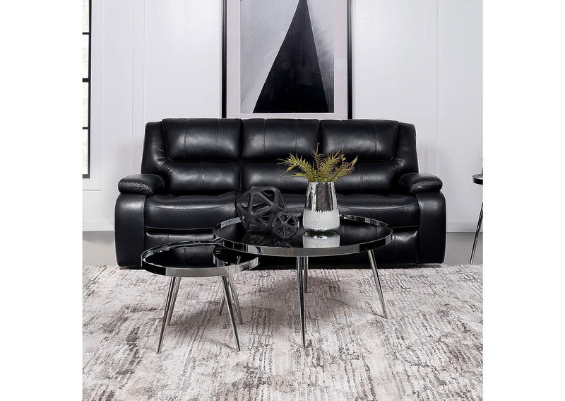 610244 Camila Upholstered Motion Reclining Sofa Black