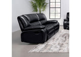 610245 Camila Upholstered Motion Reclining Loveseat Black