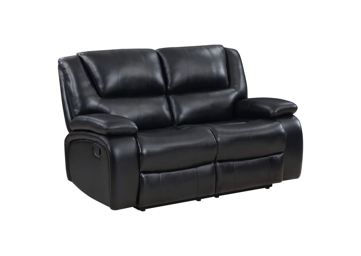 610245 Camila Upholstered Motion Reclining Loveseat Black