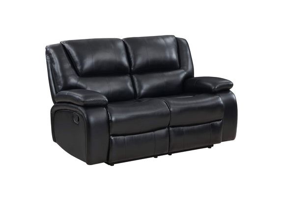 610245 Camila Upholstered Motion Reclining Loveseat Black