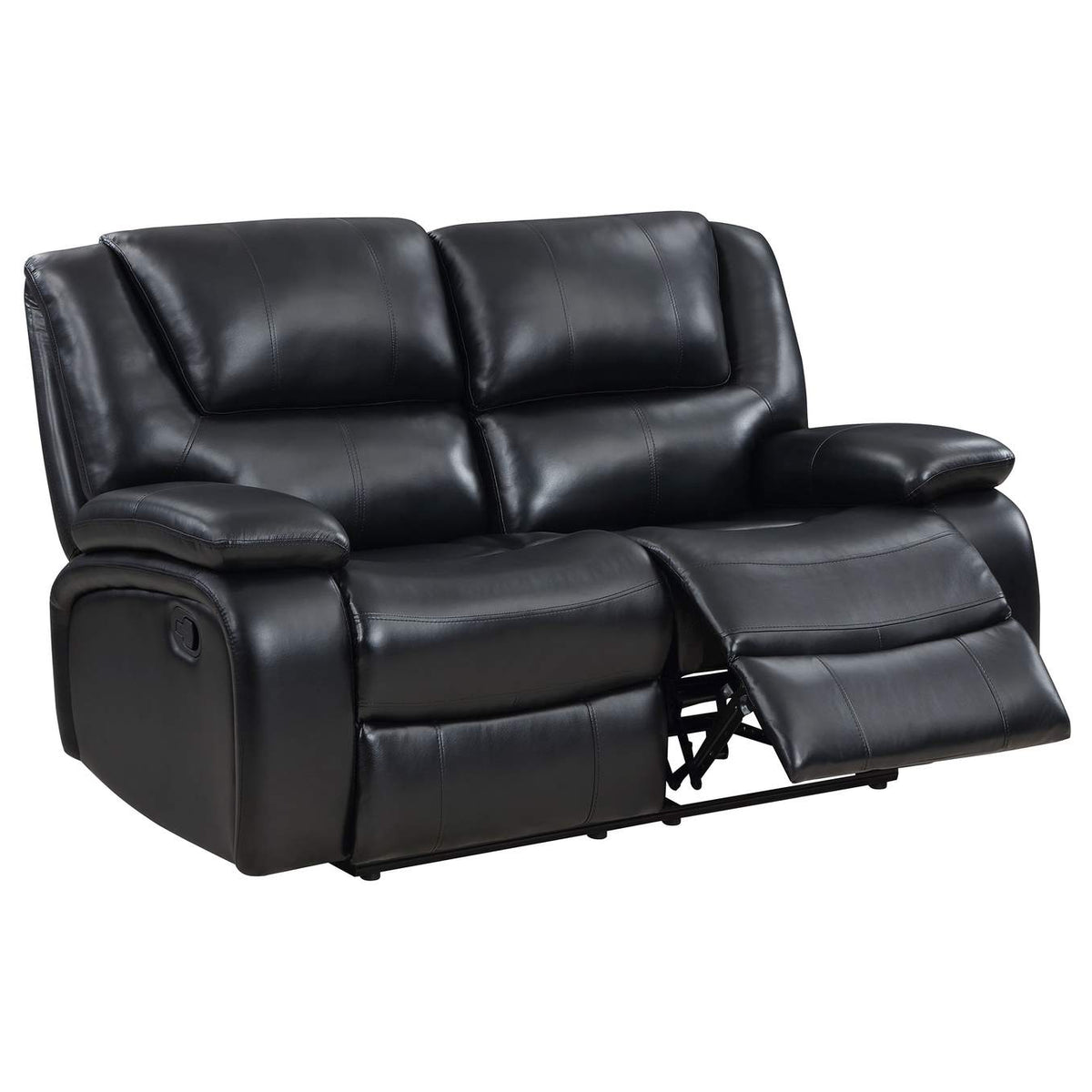 610245 Camila Upholstered Motion Reclining Loveseat Black