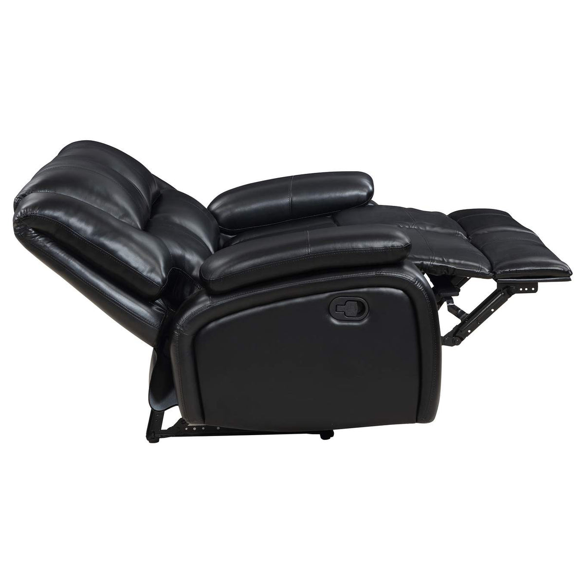 610245 Camila Upholstered Motion Reclining Loveseat Black