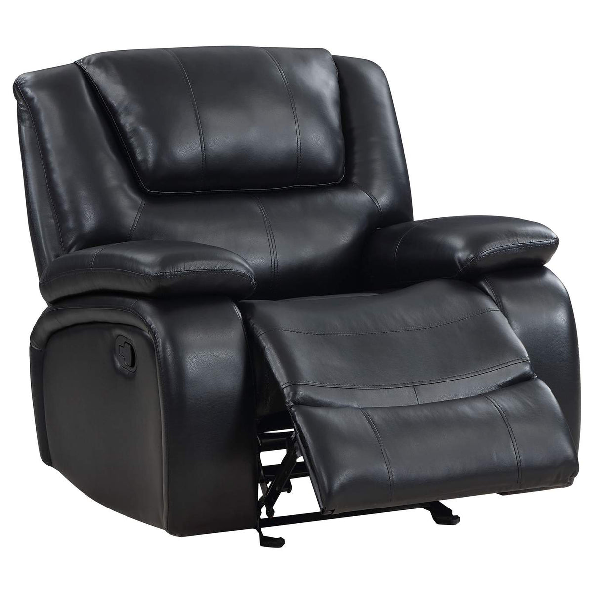 610246 Camila Upholstered Glider Recliner Chair Black