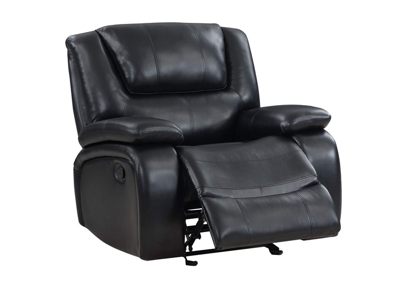 610246 Camila Upholstered Glider Recliner Chair Black