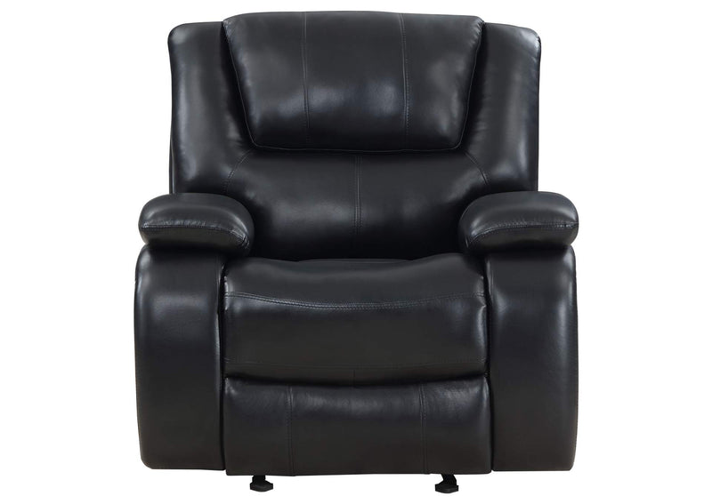 610246 Camila Upholstered Glider Recliner Chair Black