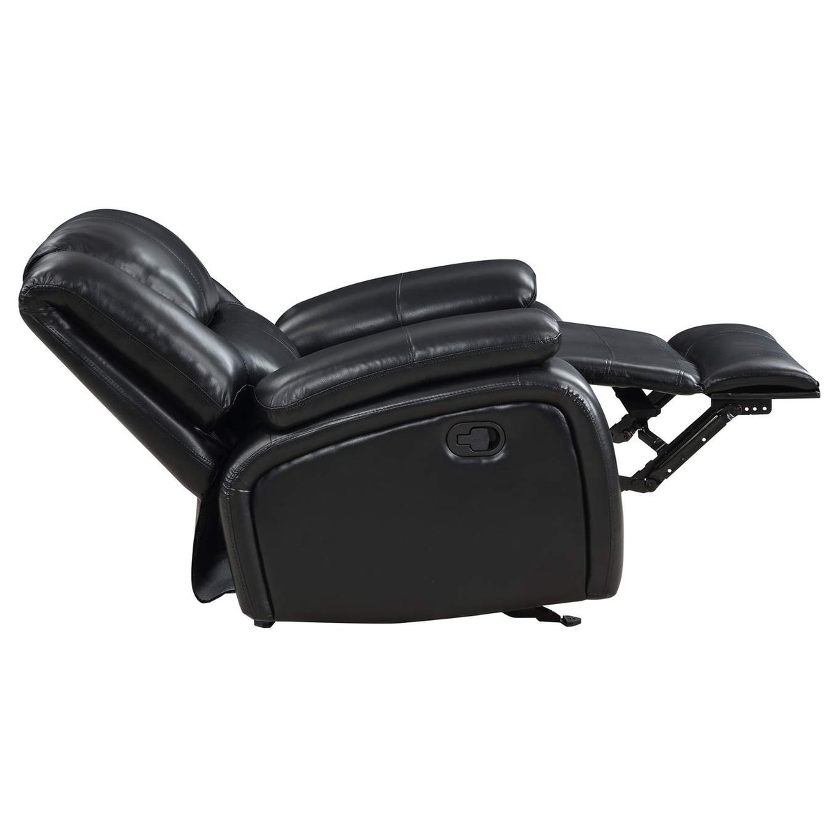 610246 Camila Upholstered Glider Recliner Chair Black