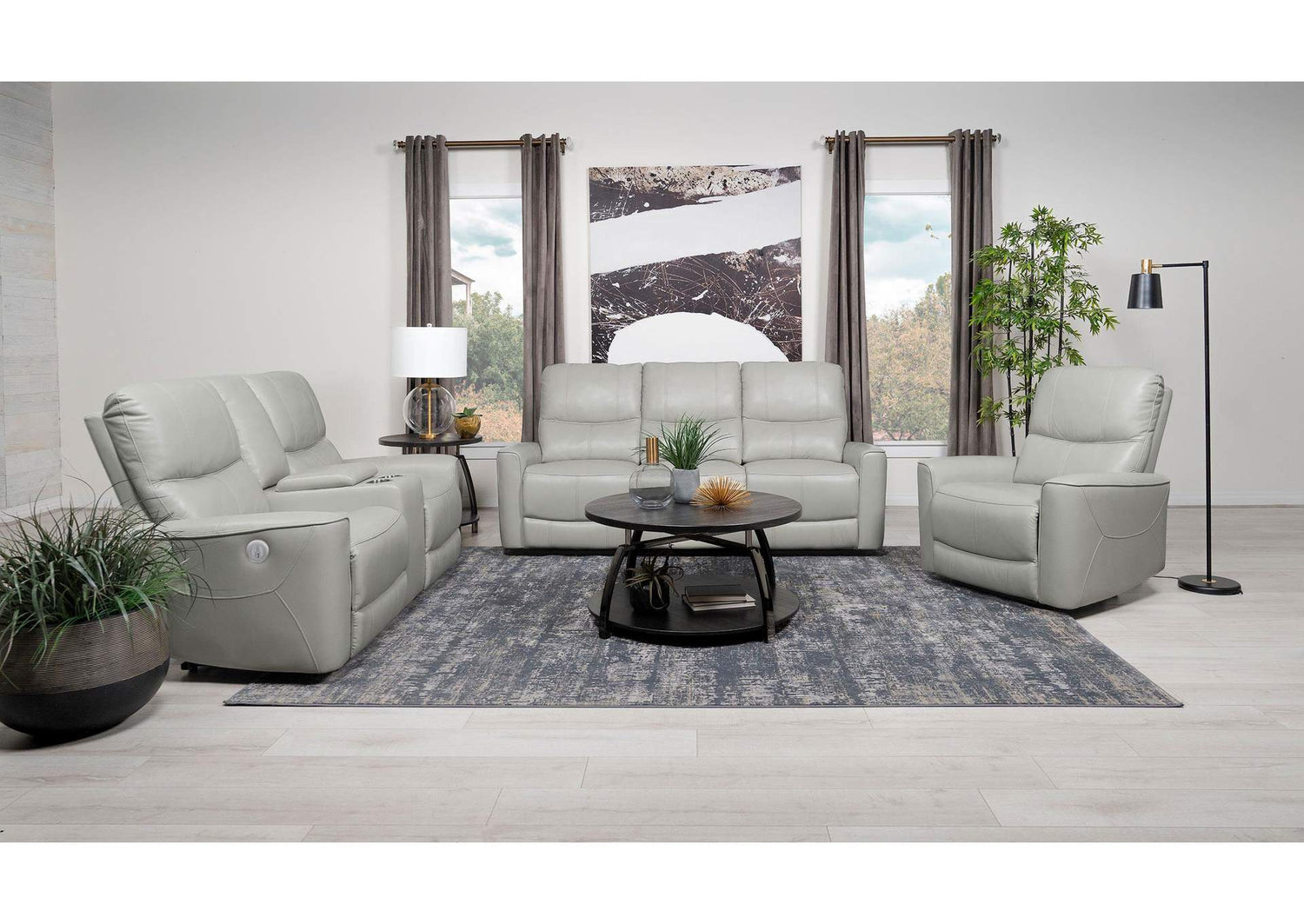 Greenfield 3-piece Power Reclining Sofa Set Dove Grey