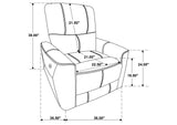 610261P-S3 Greenfield 3-piece Power Reclining Sofa Set Dove Grey