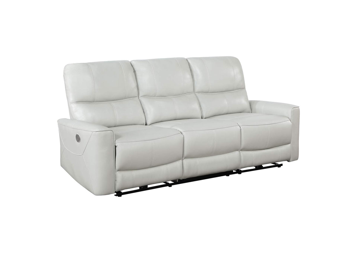 610261P Greenfield Upholstered Power Reclining Sofa Dove Grey