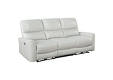 610261P Greenfield Upholstered Power Reclining Sofa Dove Grey