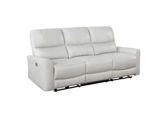 610261P Greenfield Upholstered Power Reclining Sofa Dove Grey