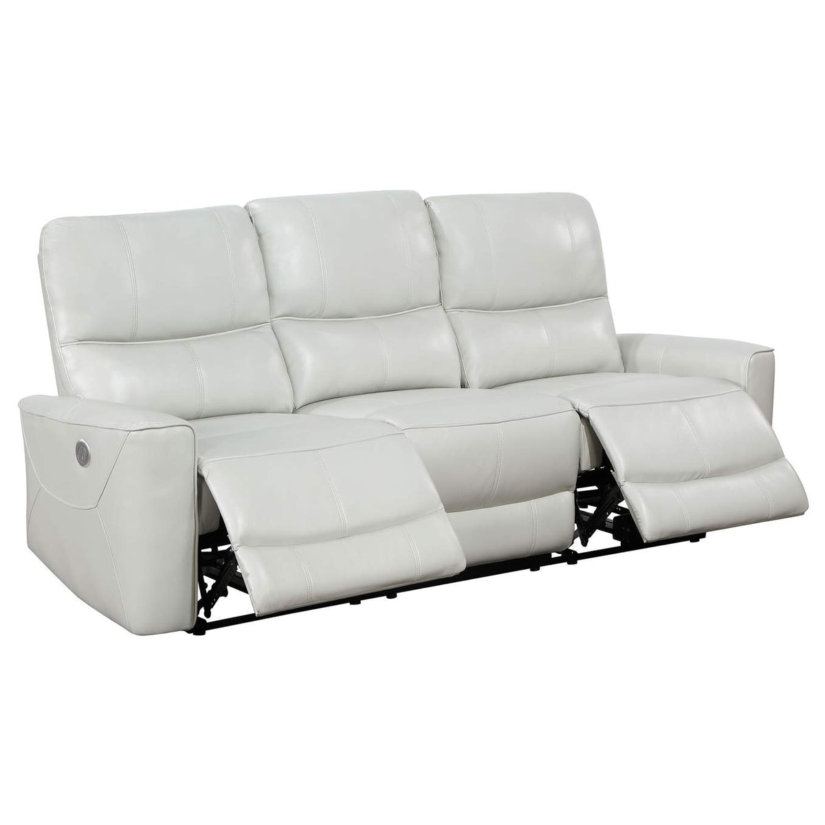 610261P Greenfield Upholstered Power Reclining Sofa Dove Grey