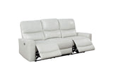 610261P Greenfield Upholstered Power Reclining Sofa Dove Grey