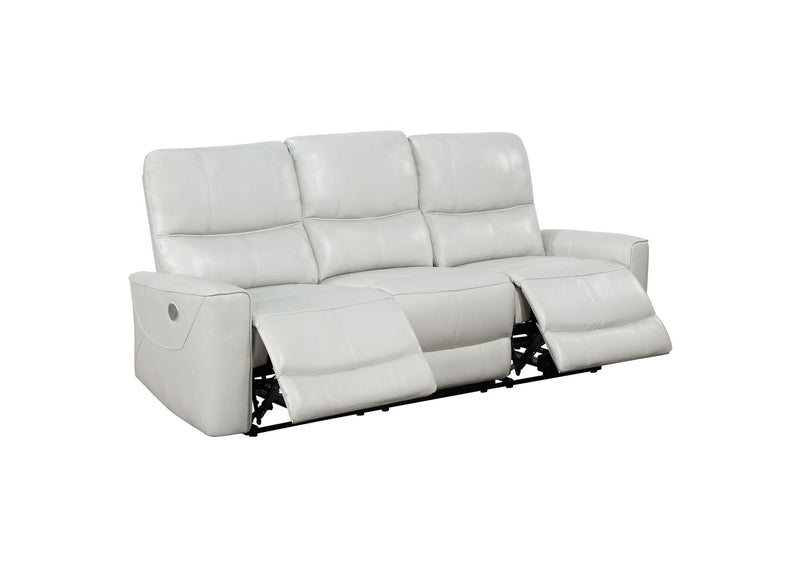 610261P Greenfield Upholstered Power Reclining Sofa Dove Grey