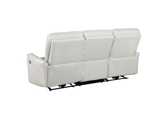 610261P Greenfield Upholstered Power Reclining Sofa Dove Grey