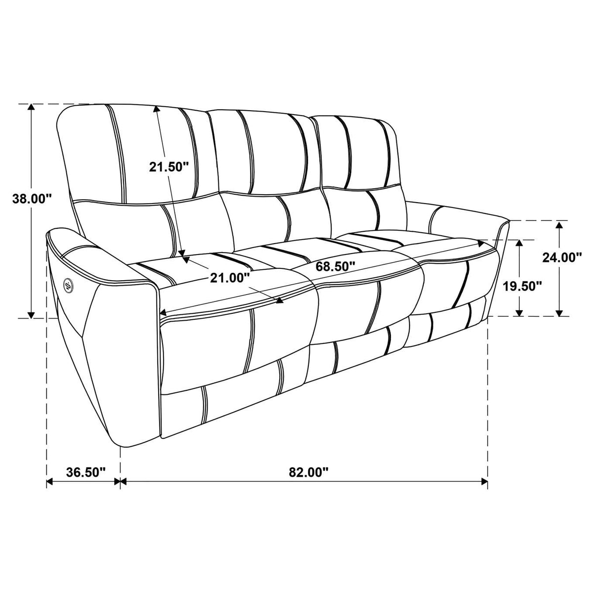610261P Greenfield Upholstered Power Reclining Sofa Dove Grey