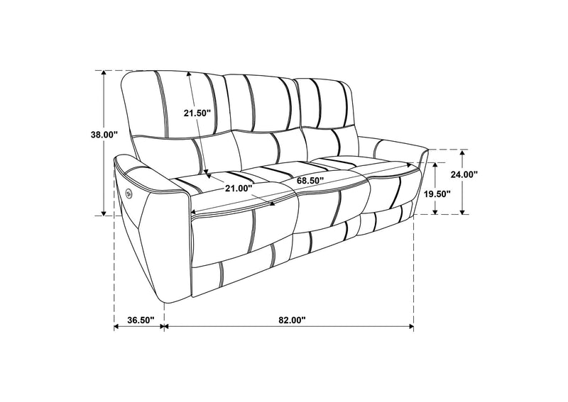 610261P Greenfield Upholstered Power Reclining Sofa Dove Grey