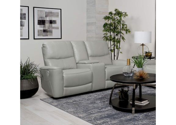 610262P Greenfield Upholstered Power Reclining Loveseat Dove Grey