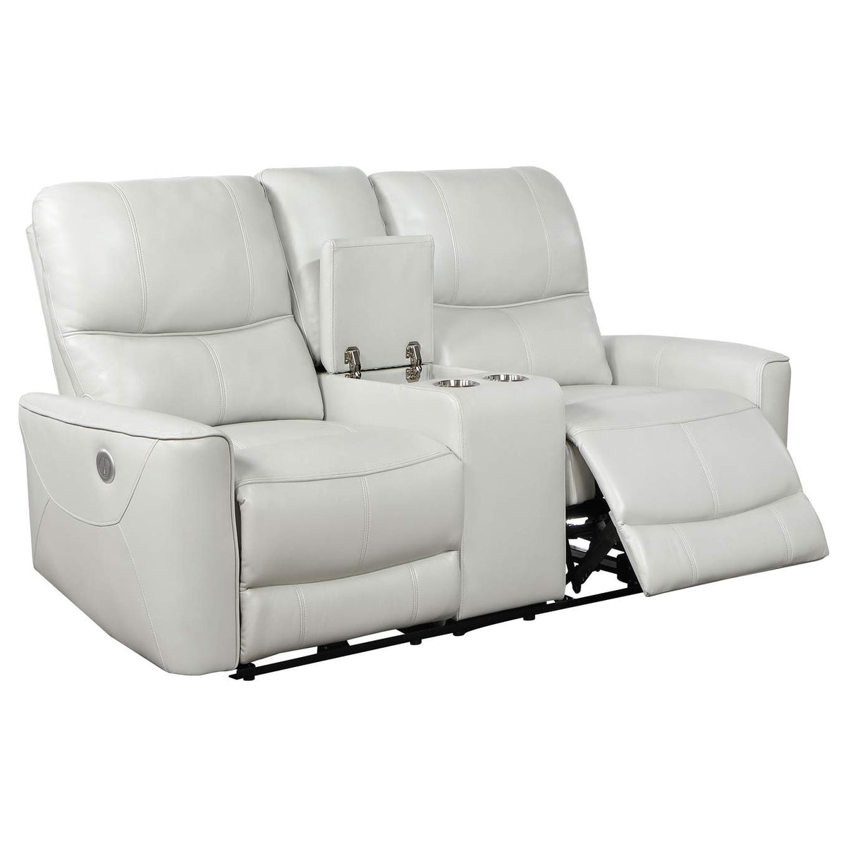 610262P Greenfield Upholstered Power Reclining Loveseat Dove Grey