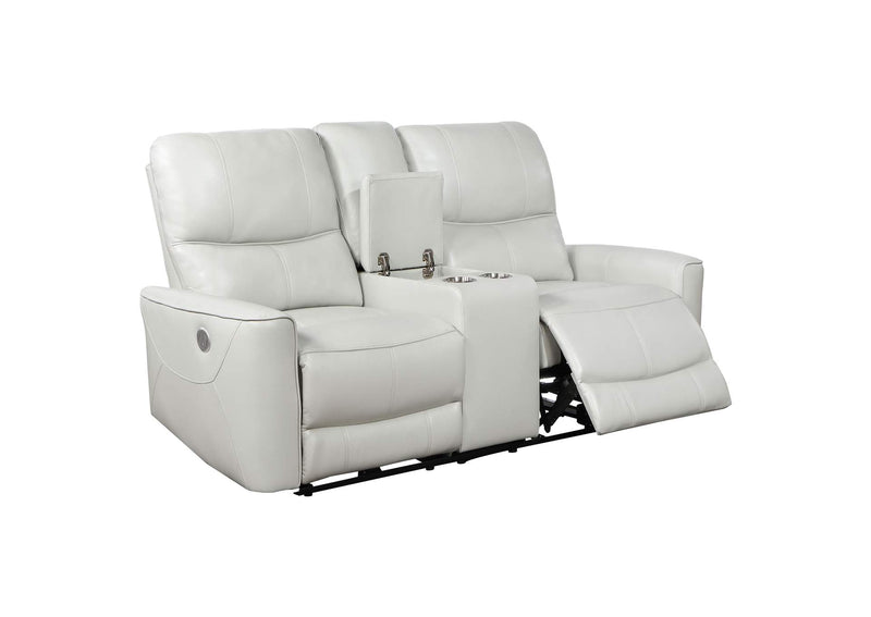 610262P Greenfield Upholstered Power Reclining Loveseat Dove Grey