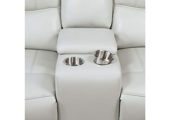 610262P Greenfield Upholstered Power Reclining Loveseat Dove Grey