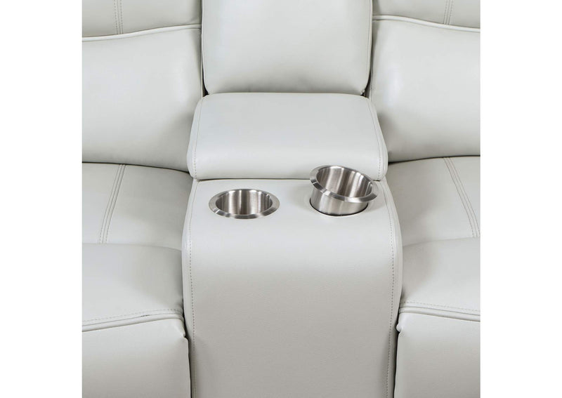 610262P Greenfield Upholstered Power Reclining Loveseat Dove Grey